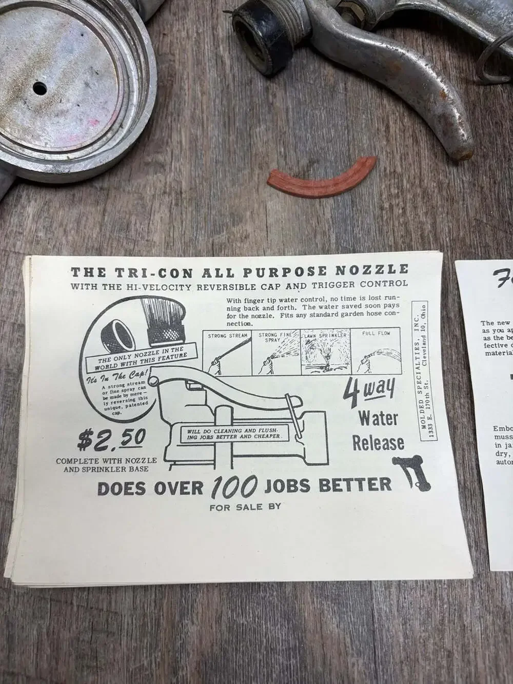 Vintage Tri-Con No. 500 Lawn Fertilizing Nozzle Sprayer Kit - glass bottle kit